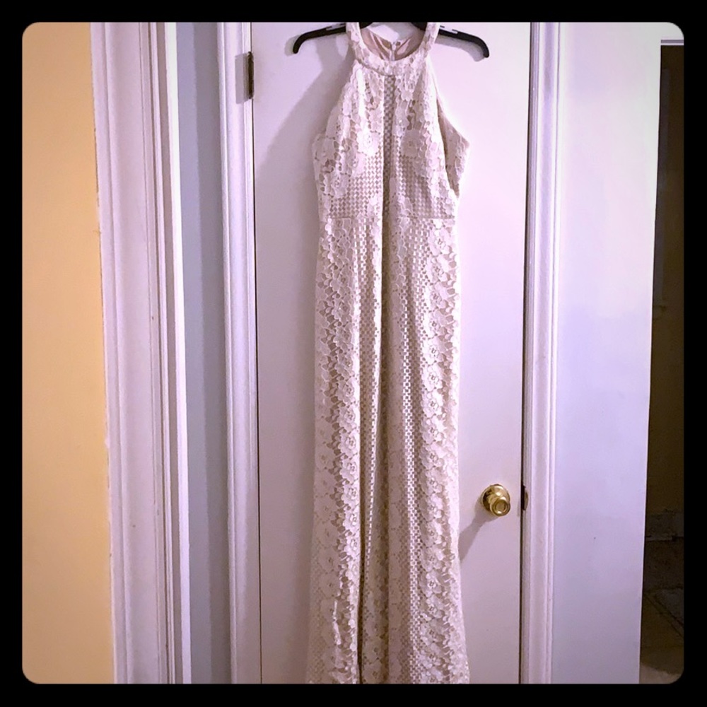 Cream form fitting dress